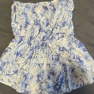 Ocean Drive Blue and White Floral Romper